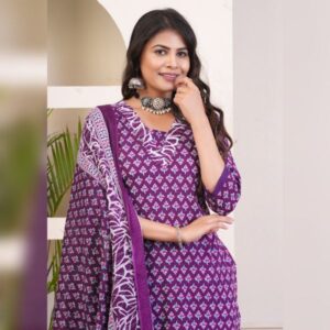 Printed Kurti, Pant & amp Dupatta Combo