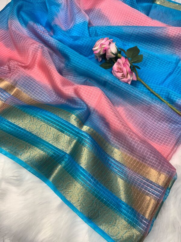 Hand-Painted Organza Saree